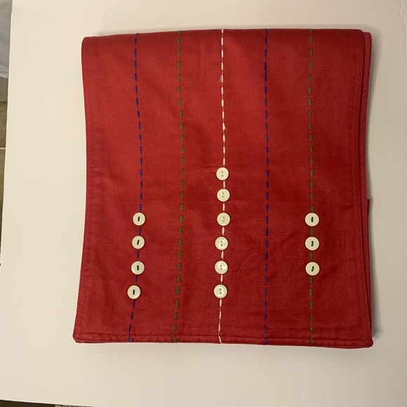 Table Runner 72 Inch Wine Embroidered Pattern Buttons Table Scape Decor Burgundy - Picture 6 of 8